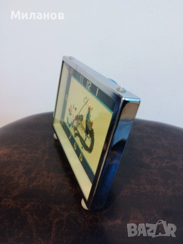 Стар анимиран будилник, настолен часовник, снимка 5 - Антикварни и старинни предмети - 53900866