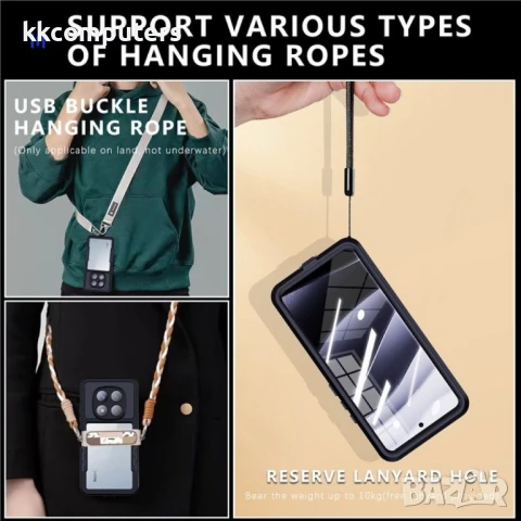 Xiaomi Redmi Note 14 Pro 5G REDPEPPER Водоустойчив / Удароустойчив Калъф + Скрийн Протектор – Черен,, снимка 5 - Калъфи, кейсове - 50904585