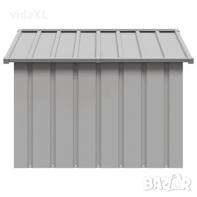 vidaXL Кучешка къща сива 116,5x103x81,5 см поцинкована стомана（SKU:171542）, снимка 4 - Други - 48907353