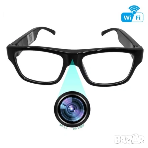 Скрита камера в очила , WIFI видеонаблюдение, гледане на живо, шпионска камера, снимка 2 - HD камери - 53745669