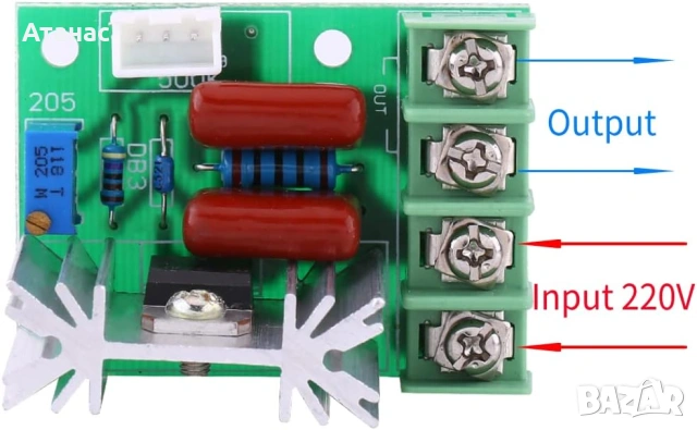 Димер, регулатор на обороти AC 220V 2000W с външен потенциометър, снимка 2 - Друга електроника - 53465092
