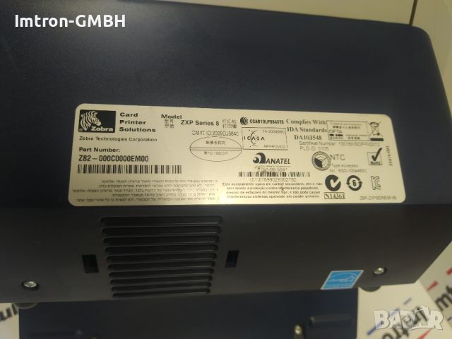 Професионален  картов принтер card printer Zebra ZXP Series 8 Z82-000C000EM00  - dual side, снимка 3 - Друга електроника - 45336908