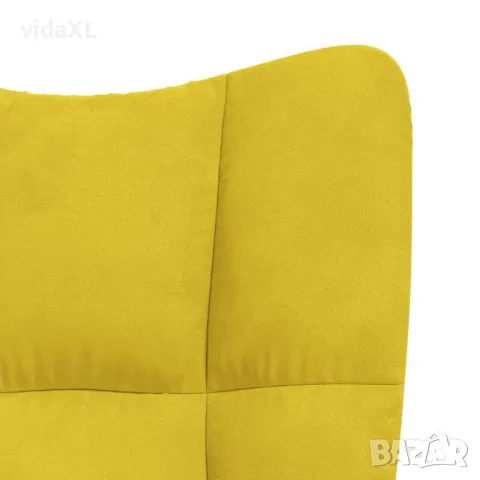 vidaXL Люлеещ се стол, горчица, кадифе(SKU:328146), снимка 4 - Столове - 48572533