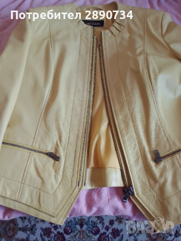 Слънчево кожено яке, снимка 2 - Якета - 51722958
