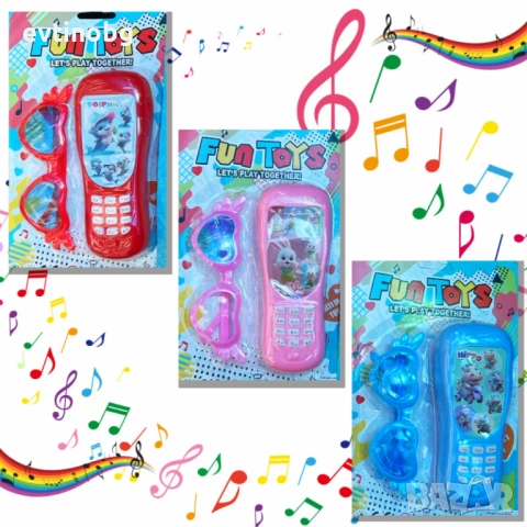 Детска музикална играчка – мобилен телефон с аксесоар очила, снимка 7 - Други - 53821054