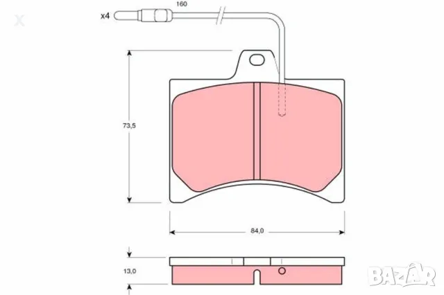 SIMER 214 Накладки предни PEUGEOT 104 / CITROЕN Visa, C15, LNA 1978-2000 OE 425015 OE 95648537, снимка 1 - Части - 36577580