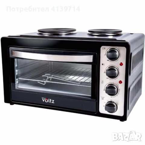 Готварска печка Voltz OV51441D45 с 2котлона-1000W\600W, 45л., черна, снимка 1 - Печки, фурни - 46127659