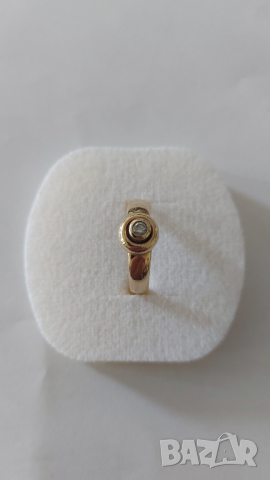 Златен пръстен с брилянт, снимка 4 - Пръстени - 44972906