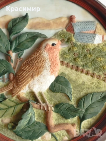 3D картина с червеношийка 17,5 см. 💰30 лв. 📦Изпращам с Еконт , снимка 2 - Антикварни и старинни предмети - 51074844