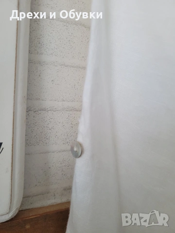 Бяла рокля тип риза 100% ЛЕН PLAZA NERA , снимка 5 - Рокли - 54157785