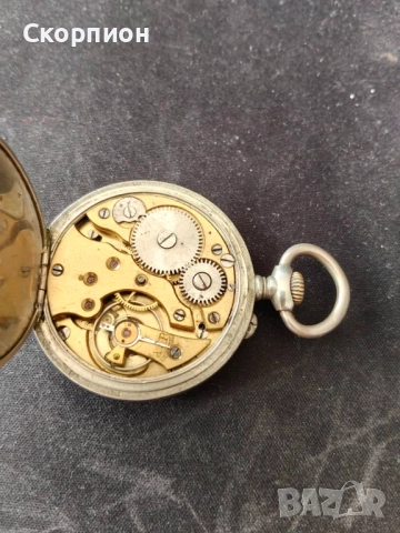 Швейцарски джобен часовник с посребрени капаци - ПЕРФЕКТЕН, снимка 6 - Джобни - 48836548