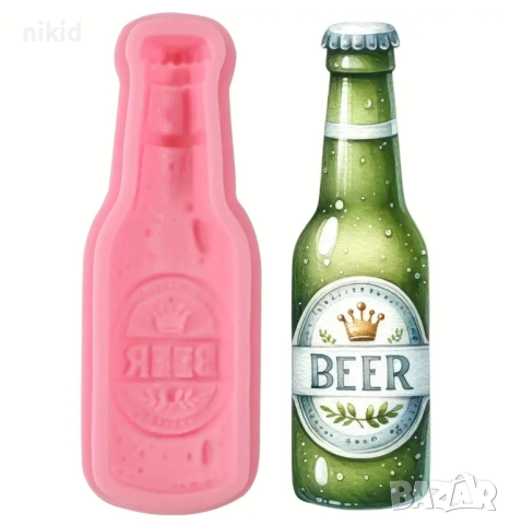 Бутилка шише Бира BEER силиконов молд форма фондан шоколад декор