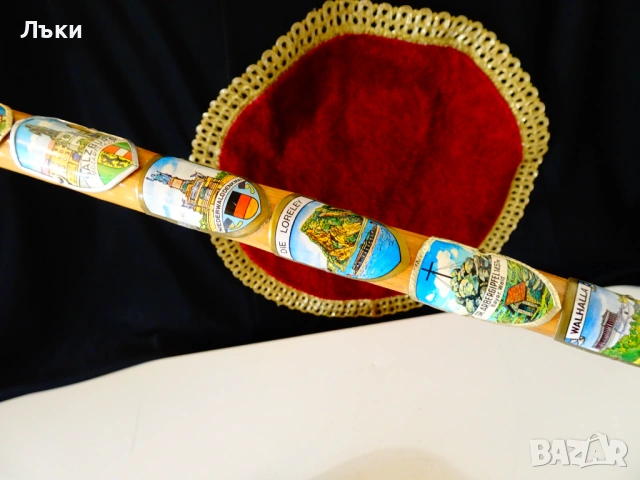 Тиролски бастун 9 значки,Елен. , снимка 4 - Антикварни и старинни предмети - 53772632