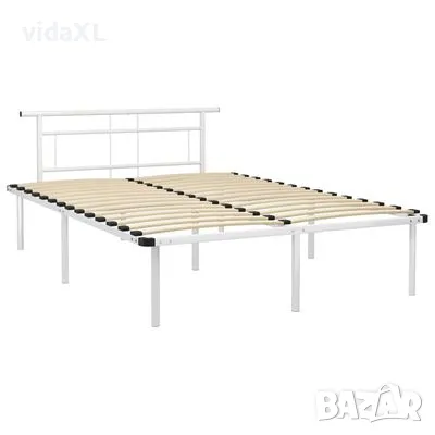 vidaXL Рамка за легло, бяла, метал, 140x200 cм（SKU:324830）, снимка 2 - Градински мебели, декорация  - 48149668