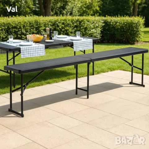 Сгъваема пейка за кетъринг 180 см - здрава и лесна за пренасяне , снимка 7 - Градински мебели, декорация  - 53643510