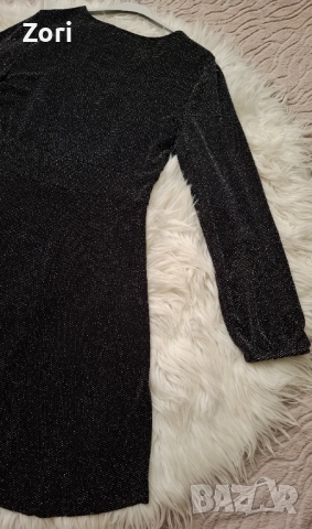 БЛЕСТЯЩА черно-сребриста рокля, снимка 8 - Рокли - 52508879