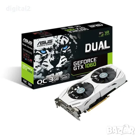 Видеокарта ASUS DUAL GeForce GTX 1060 O3G ,като нова ,12 м гаранция, снимка 3 - Видеокарти - 49791793