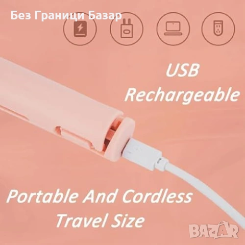 Нова бяла Мини безжична преса и маша за коса жени 2 в 1 4 температури, снимка 9 - Преси за коса - 53970819