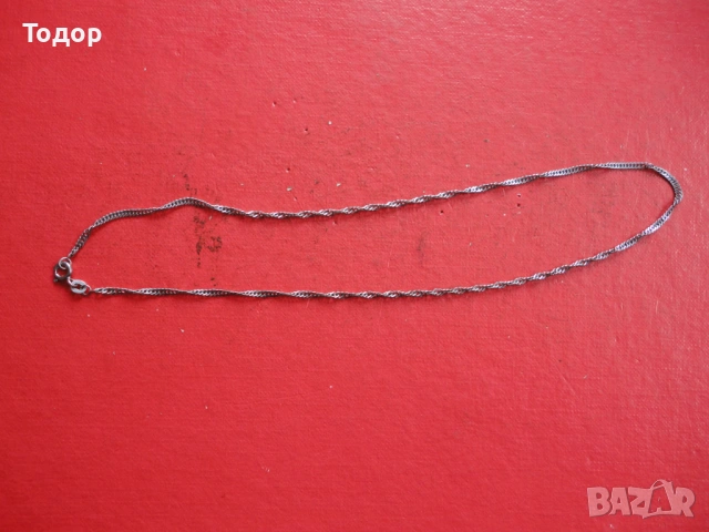 Сребърна верижка колие 925 а 45, снимка 4 - Колиета, медальони, синджири - 53323384
