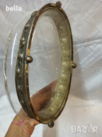 Стара посребрена жардениера с красиви цветя , снимка 4 - Антикварни и старинни предмети - 50941262