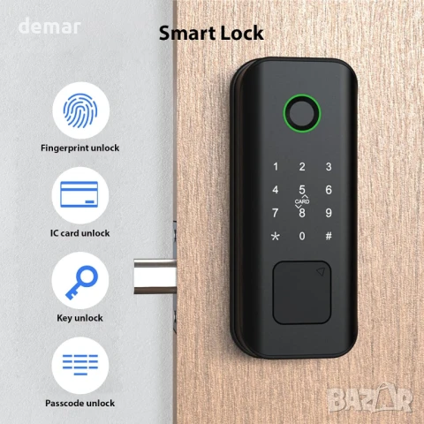 Splenssy Smart Lock WiFi сензорен екран с 5 метода за отключване, снимка 3 - Друга електроника - 51316949