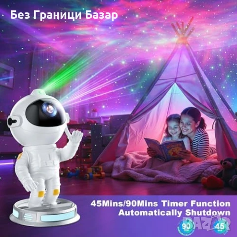 Нов Астронавт проектор галактика звезди с дистанционно и таймер за детска стая, снимка 5 - Други - 54043107