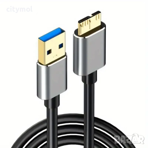 Micro USB 3.0 кабел, USB 3.0 A към Micro B суперскоростен кабел за данни - 150 sm, снимка 8 - USB кабели - 52067926