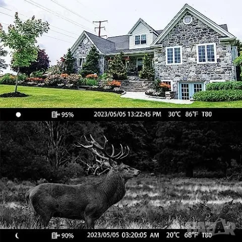 Нова WiFi камера за дива природа лов 30MP Bluetooth нощно виждане, снимка 7 - IP камери - 49970915