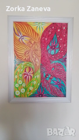 Картина,авторска 70см,50 см,в рамка., снимка 5 - Картини - 53658887