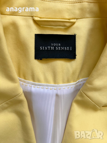 Елегантна арт рокля Derhy & ново сако в пастелно жълт цвят Sixth Sense , снимка 6 - Рокли - 45063734