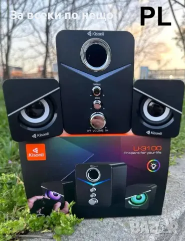 Тонколони Kisonli U-3100, AUX, 3W+2x2W, Black - 22223 Код P151, снимка 5 - Аудиосистеми - 49339483