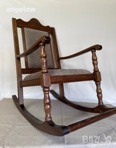 Люлеещ се стол от масив, снимка 4 - Столове - 52506198