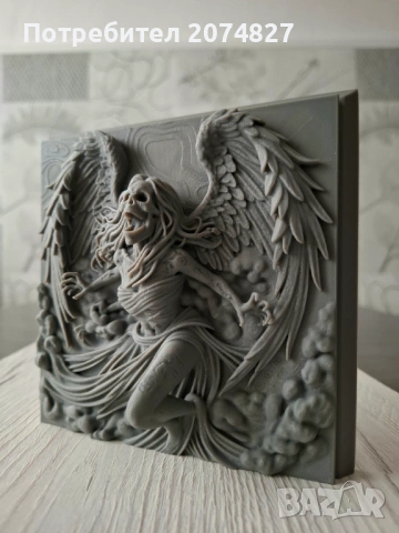 Angel of the Abyss  – 3D релефна скулптура, снимка 2 - Декорация за дома - 53451802