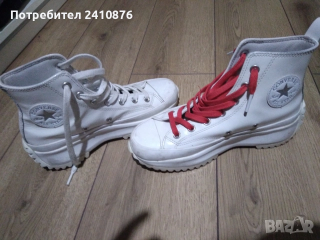 Converse бели кецове , снимка 2 - Кецове - 53055606