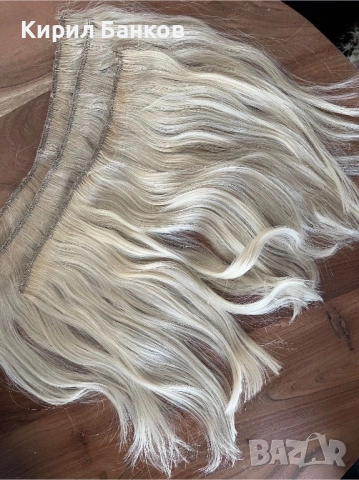 Бяло-руси екстеншъни 10-0, 3-реда, 30см дължина, снимка 2 - Аксесоари за коса - 52182996