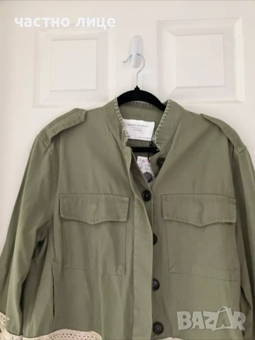 Дамско зелено памучно якенце Zara, снимка 16 - Якета - 54176839