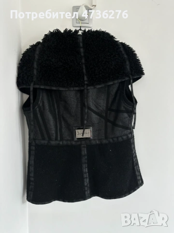 Дамско елече JUNONA – еко кожа с пух, снимка 2 - Елеци - 53458356