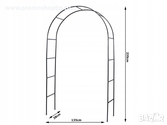 Арка за цветя, за градина 235 х 135 х 38 см, Тъмно зелена, снимка 8 - Градински мебели, декорация  - 51677534
