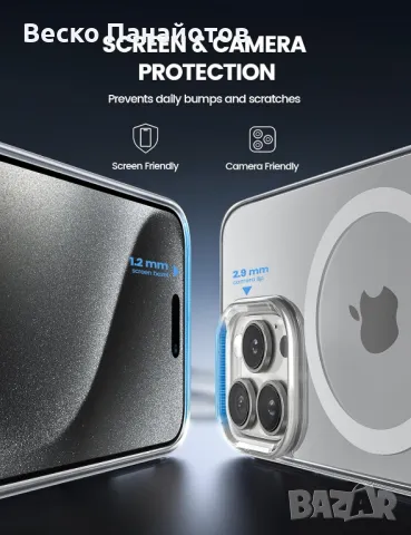 Прозрачен калъф Lamicall за iPhone 16 Pro за MagSafe, снимка 5 - Калъфи, кейсове - 49392831