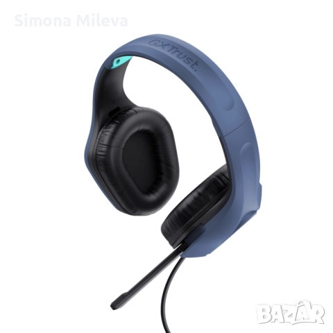 Слушалки, TRUST GXT415 Zirox Headset Blue, снимка 2 - Друга електроника - 52411851