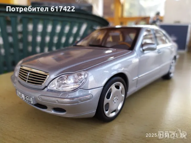 1: 18 Метален модел на Mercedes-Benz S600  - V12 , 1998 W220- Norev, снимка 3 - Колекции - 48910786