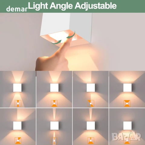 FUDESY LED стенни лампи, пакет от 2, 12W, нагоре-надолу, IP65, 3000К, снимка 4 - Микрофони - 50593224