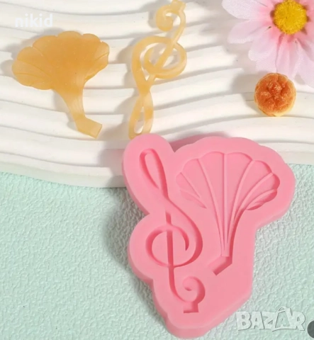Музика музикален грамофон нота ключ Сол силиконов молд форма фондан шоколад декор, снимка 3 - Форми - 52069964