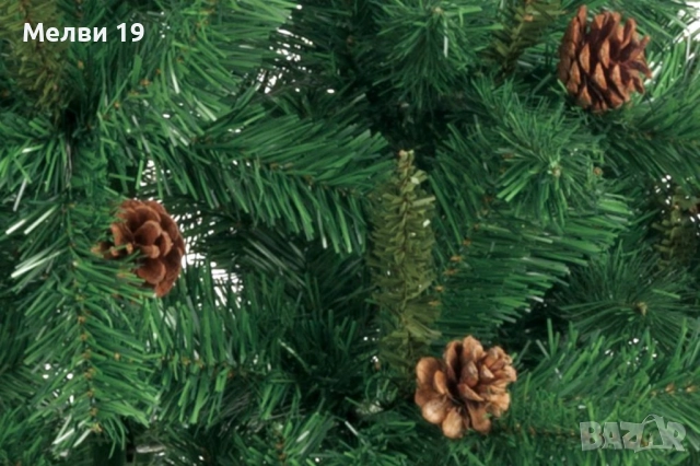 Коледна елха 150 см, 415 връхчета със шишарки, снимка 2 - Декорация за дома - 52641128