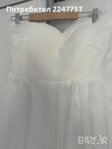 Дълга Бяла официална рокля размер S