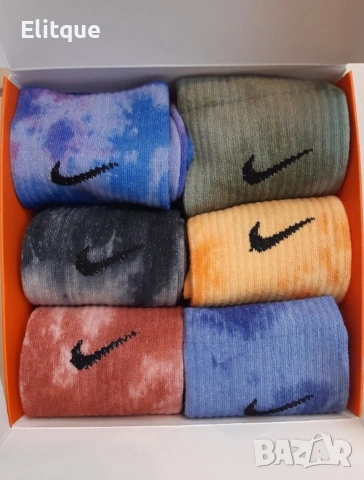унисекс цветни дълги чорапи в кутия ,6 чифта nike, снимка 2 - Мъжки чорапи - 53195667