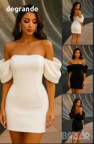 Дамска рокля с паднали ръкави