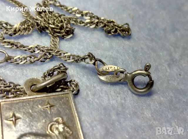 ЗОДИЯ КОЗИРОГ СРЕБЪРЕН МЕДАЛЬОН СРЕБРО ВИСОКА ПРОБА с ФИНА МАРКОВА СРЕБЪРНА ВЕРИЖКА СРЕБРО 925 28585, снимка 12 - Колиета, медальони, синджири - 50337248