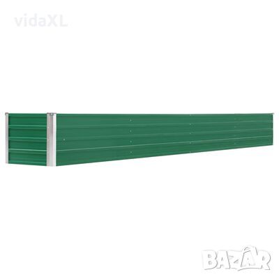 vidaXL Градинска висока леха поцинкована стомана 320x40x45 см зелена（SKU:47053, снимка 1