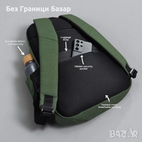 Нова Водоустойчива раница 20L с джоб за лаптоп до 16 инча за спорт ежедневие, снимка 4 - Раници - 51508288